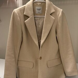 Abercrombie & Fitch Cream Wool Blend Blazer Jacket